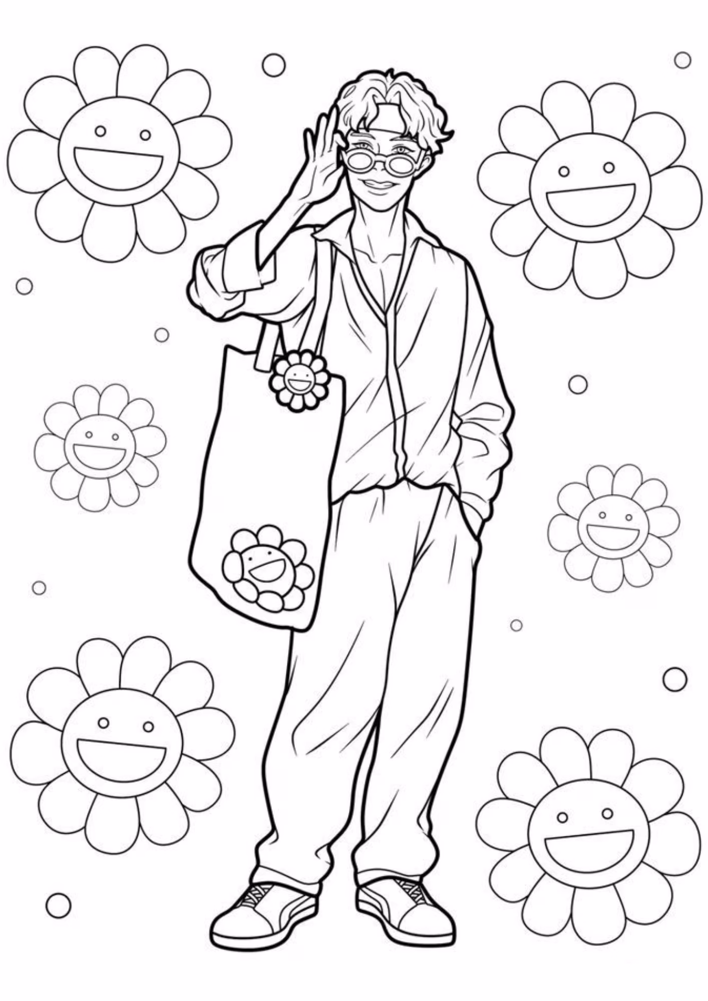 Bts e para colorir — desenho para imprimir