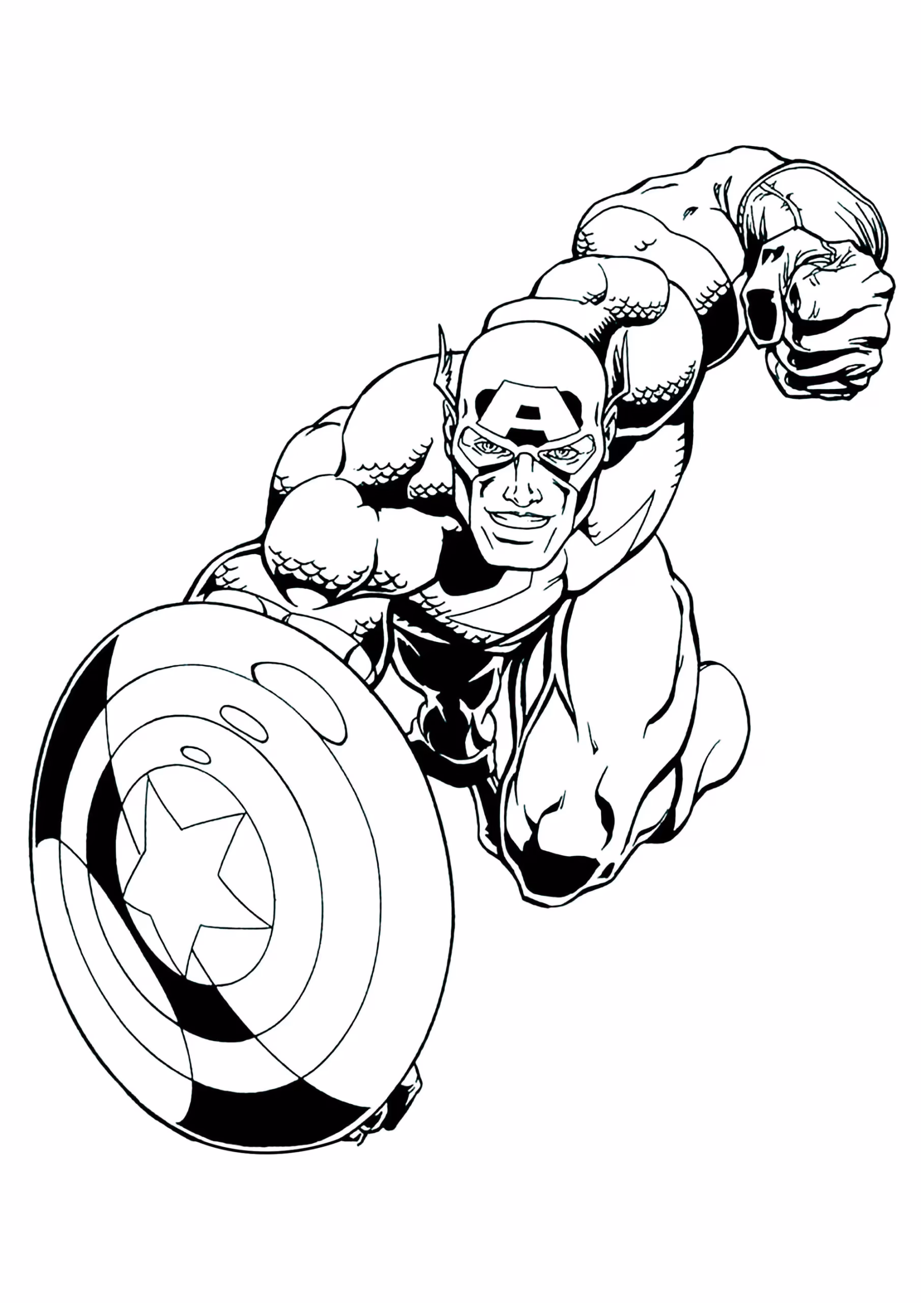 Capitao america para colorir — desenho para imprimir