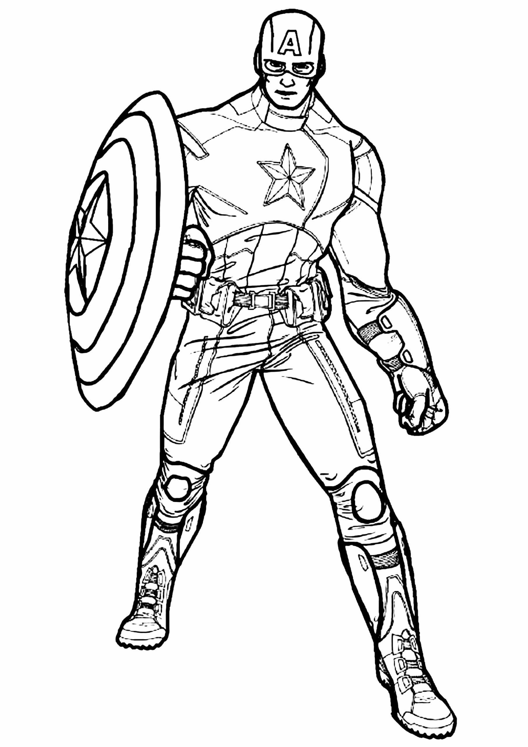 Capitao america para colorir — desenho para imprimir
