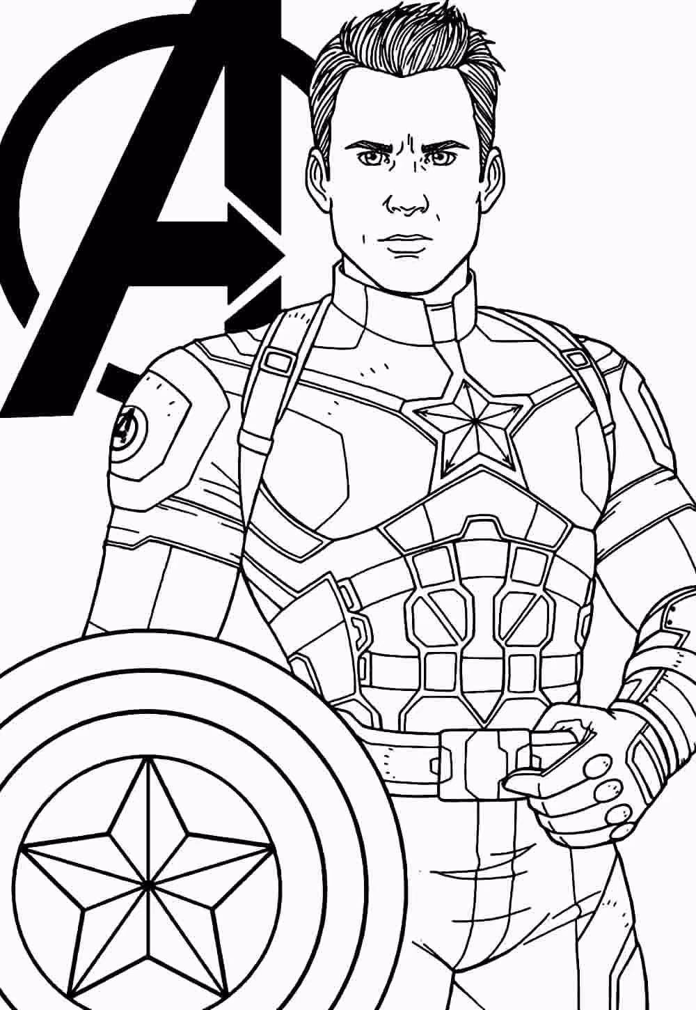 Capitao america para colorir — desenho para imprimir