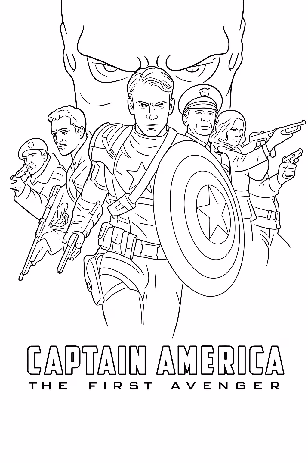 Capitao america para colorir — desenho para imprimir