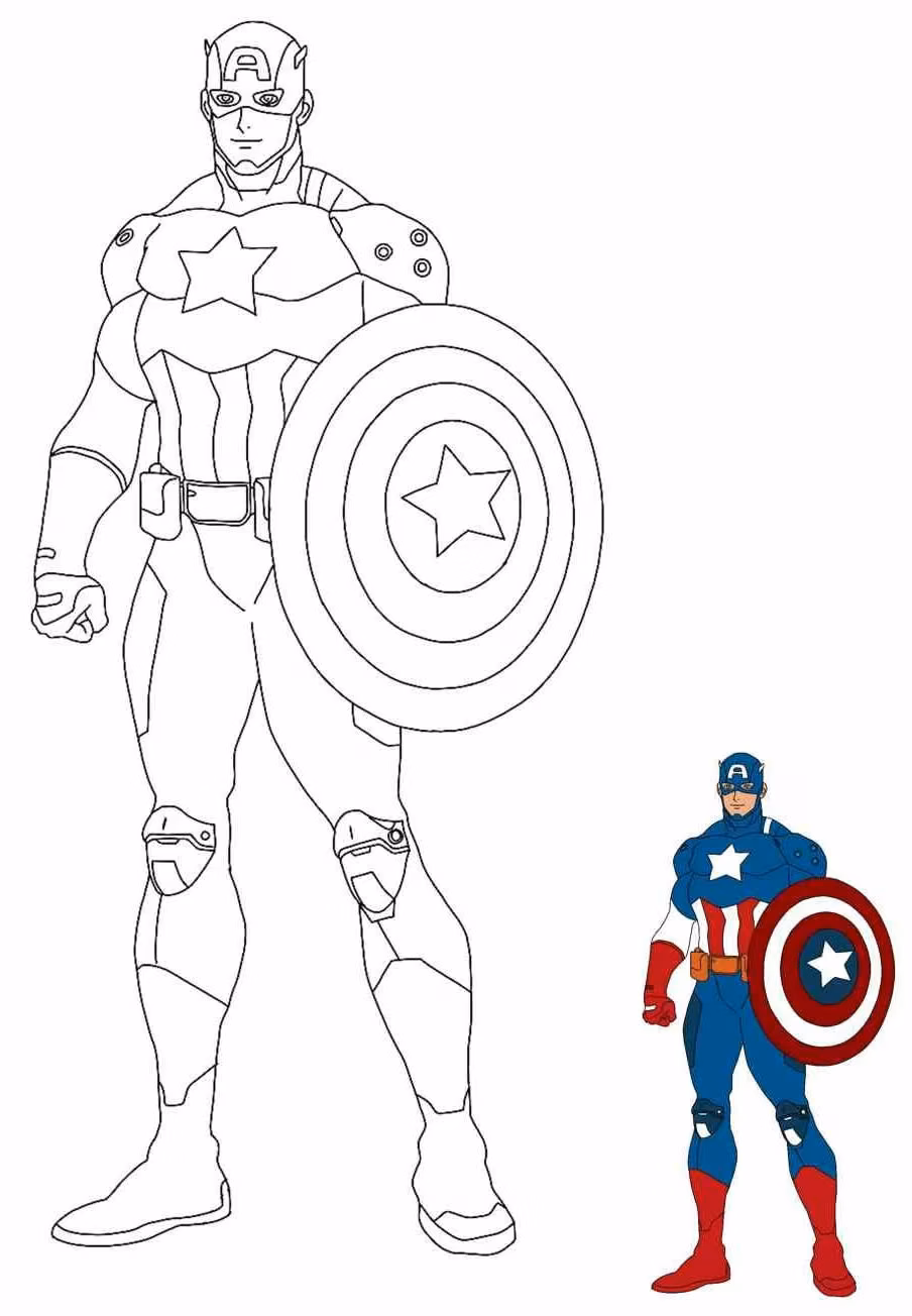 Capitao america para colorir — desenho para imprimir