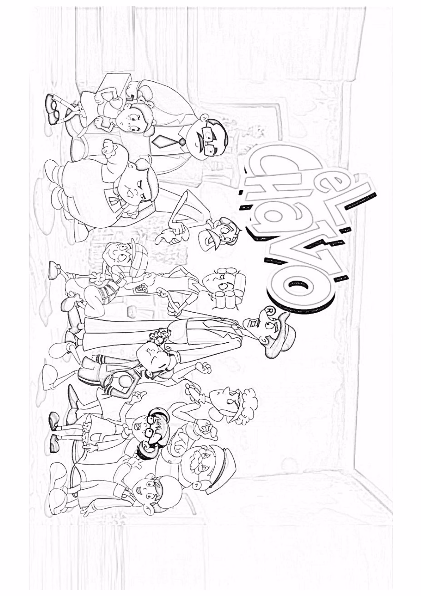 Chaves e para colorir — desenho para imprimir