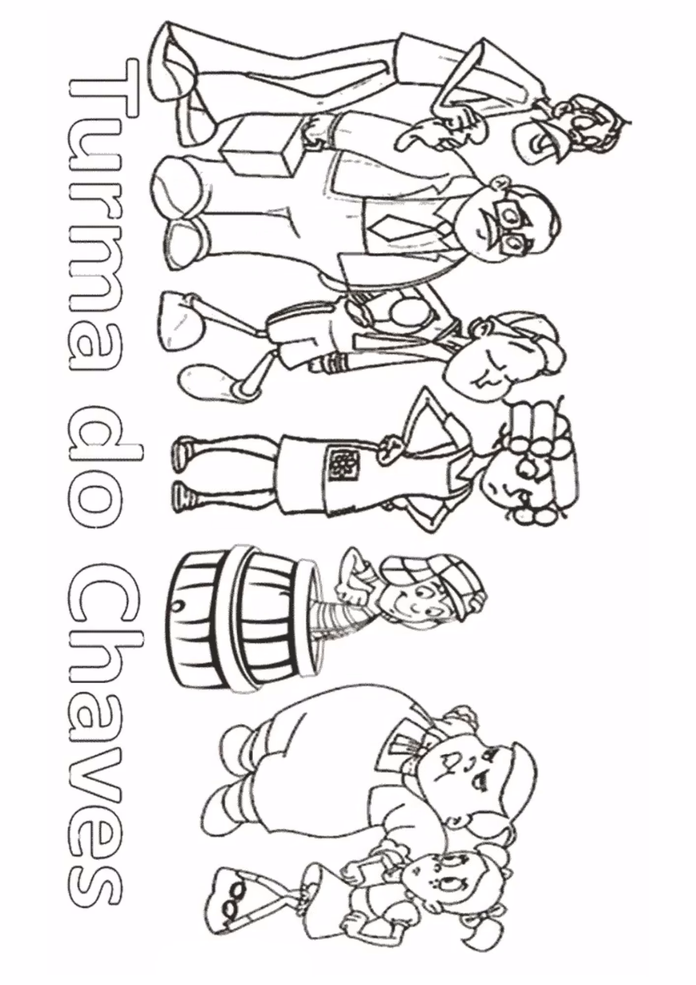 Chaves e para colorir — desenho para imprimir