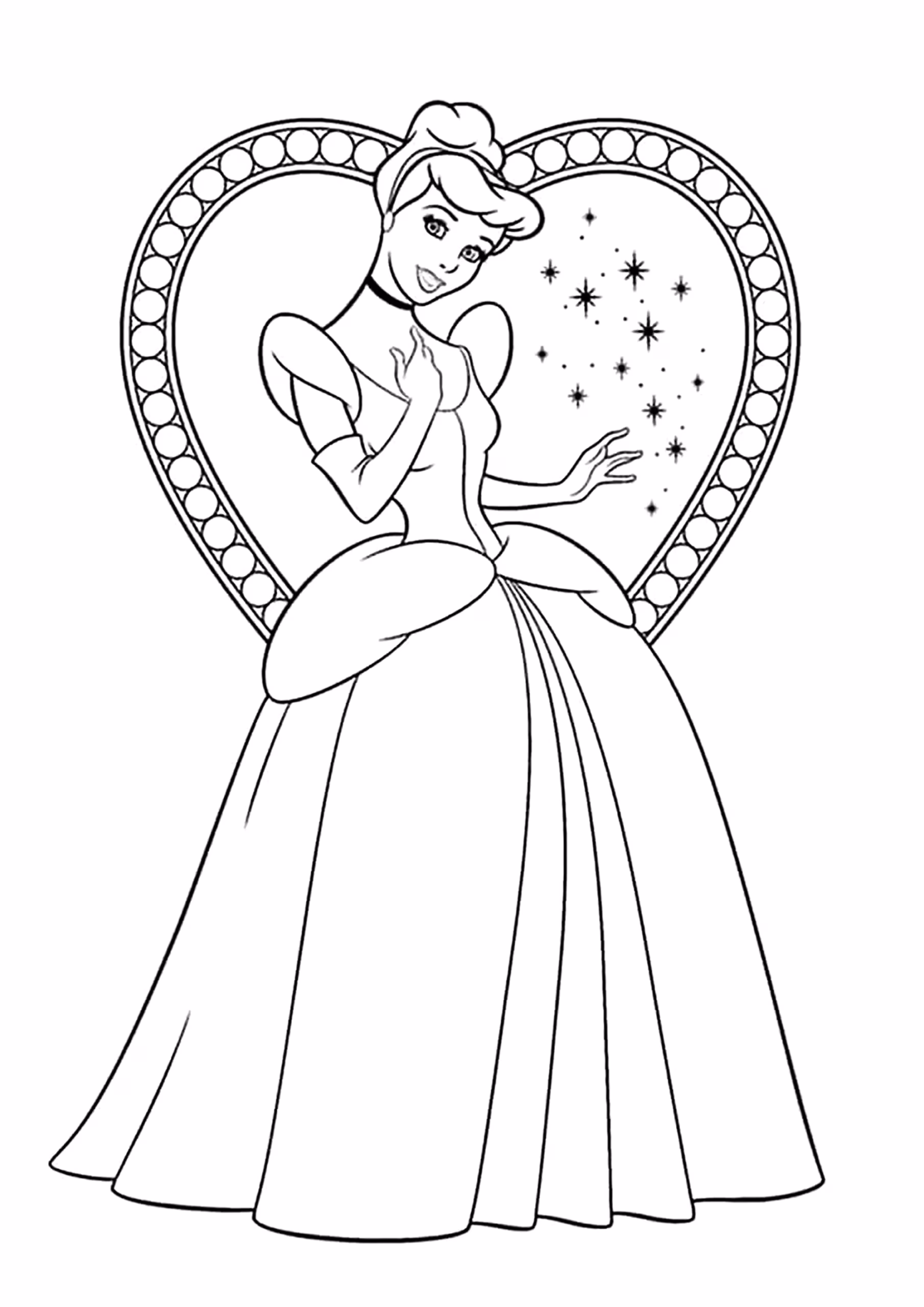 Cinderella para colorir — desenho para imprimir