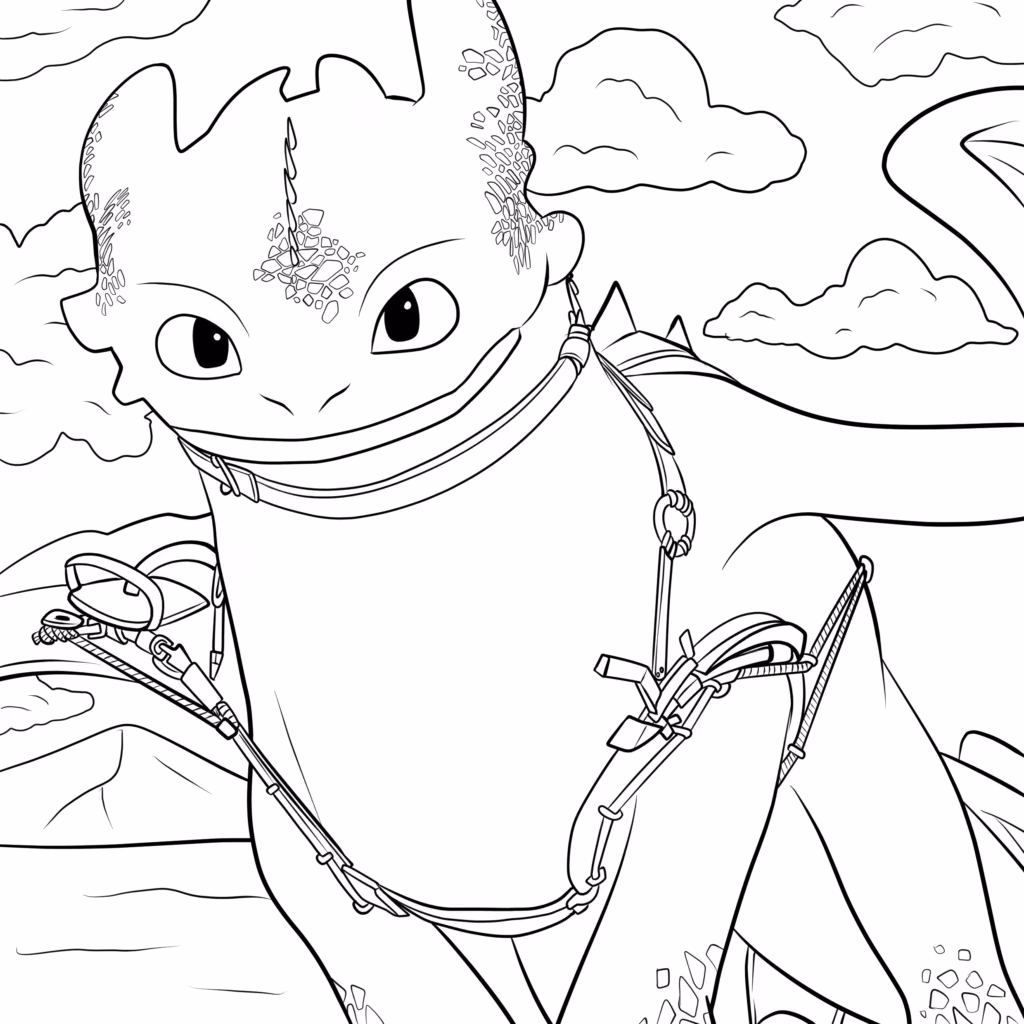 Como treinar seu dragao para colorir — desenho para imprimir