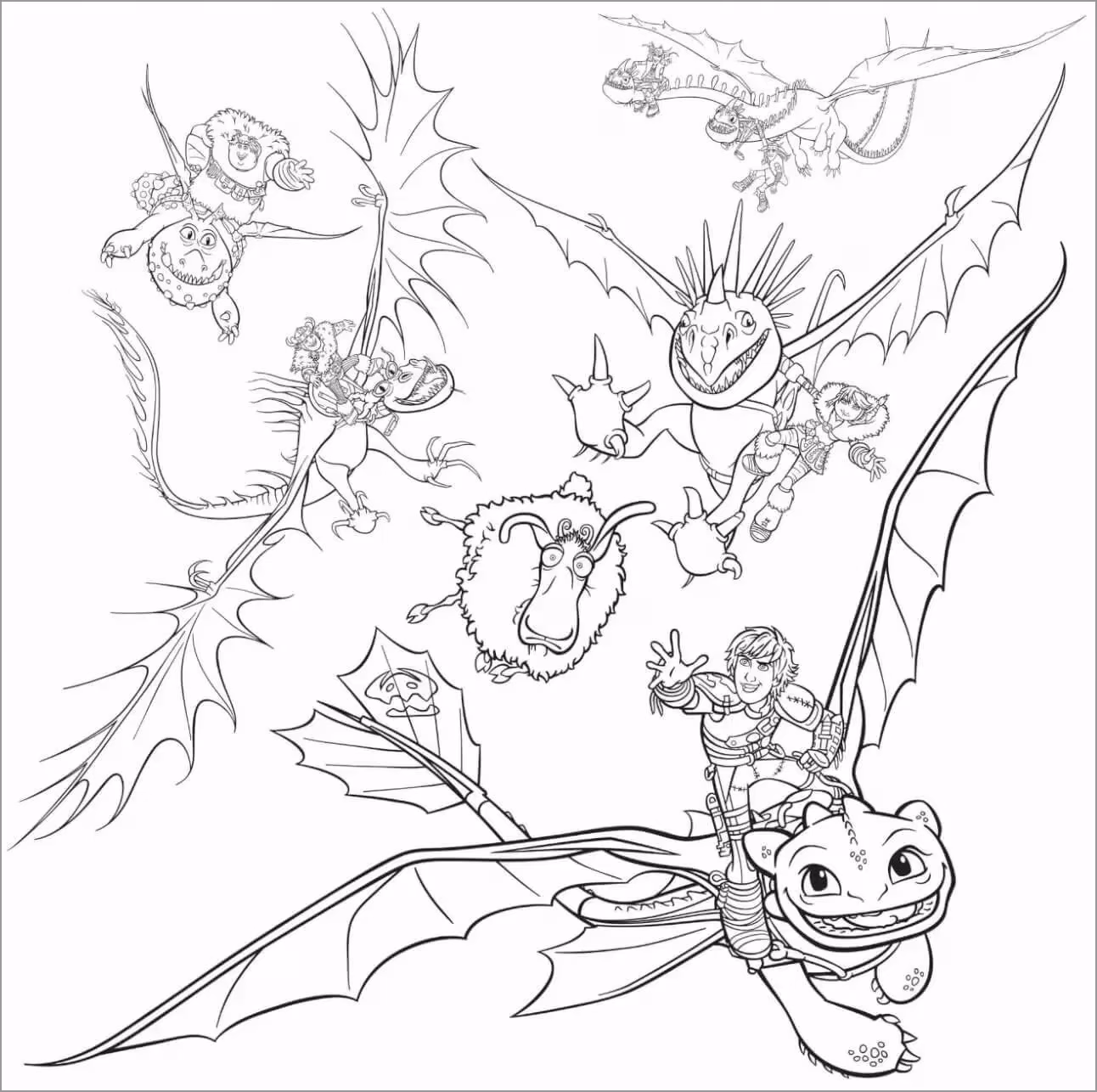 Como treinar seu dragao para colorir — desenho para imprimir