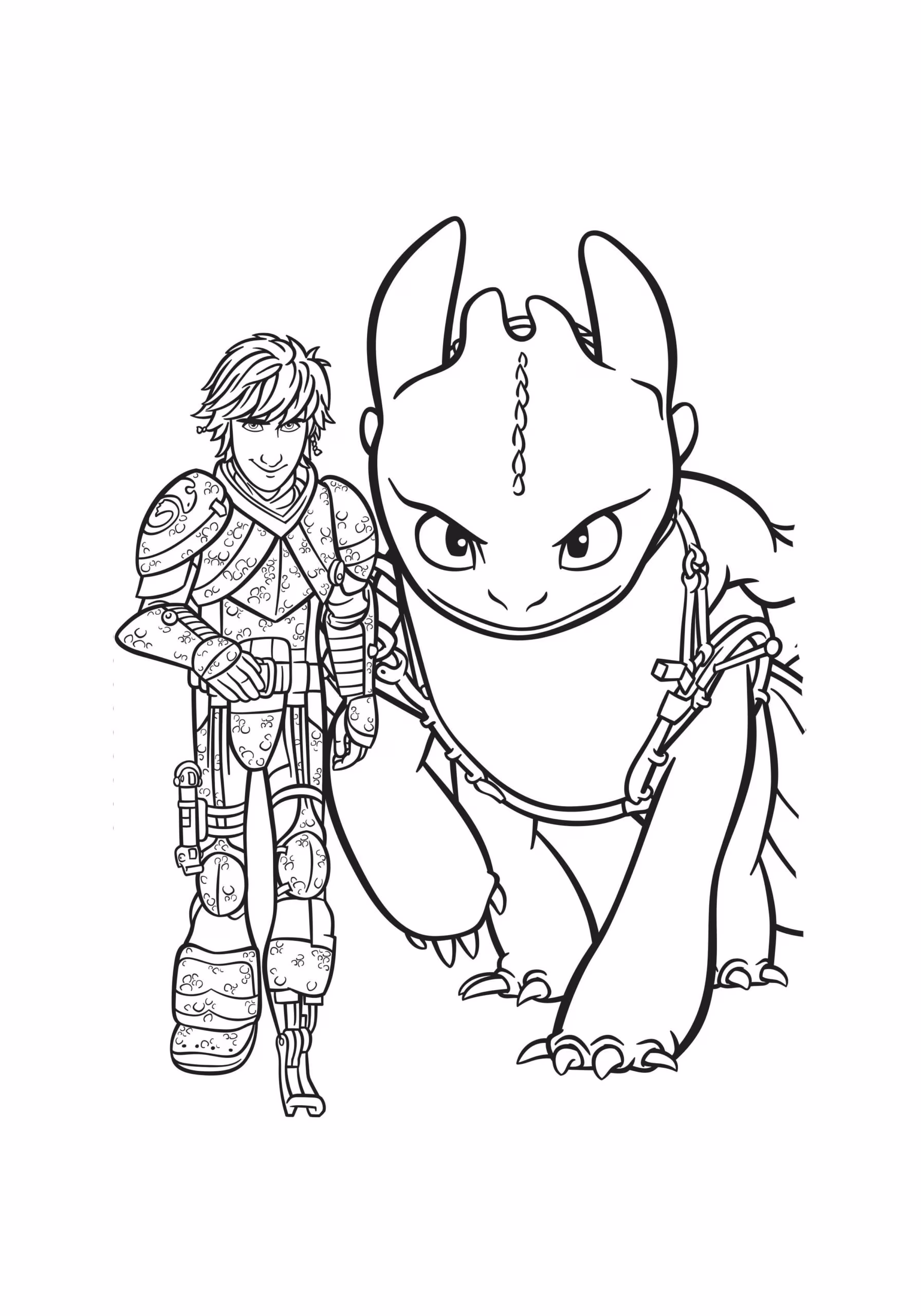 Como treinar seu dragao para colorir — desenho para imprimir