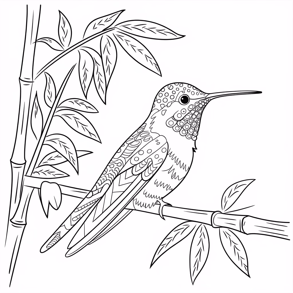 Beijaflor para colorir — desenho para imprimir