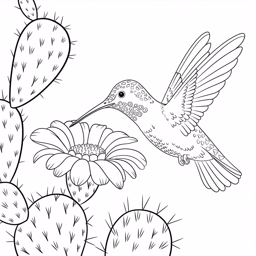 Beijaflor para colorir — desenho para imprimir