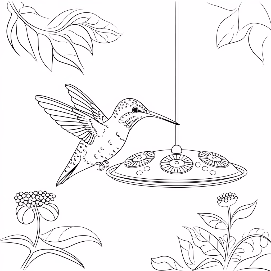 Beijaflor para colorir — desenho para imprimir