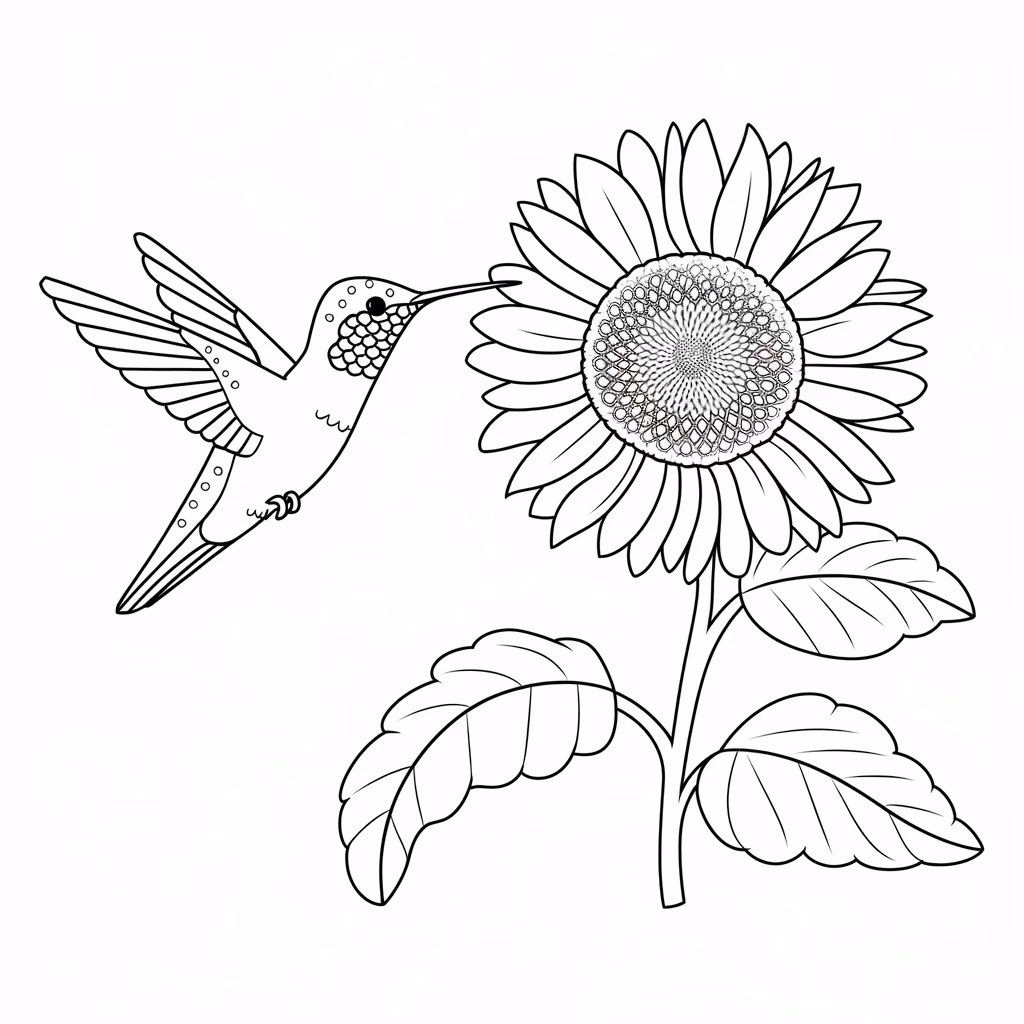 Beijaflor para colorir — desenho para imprimir