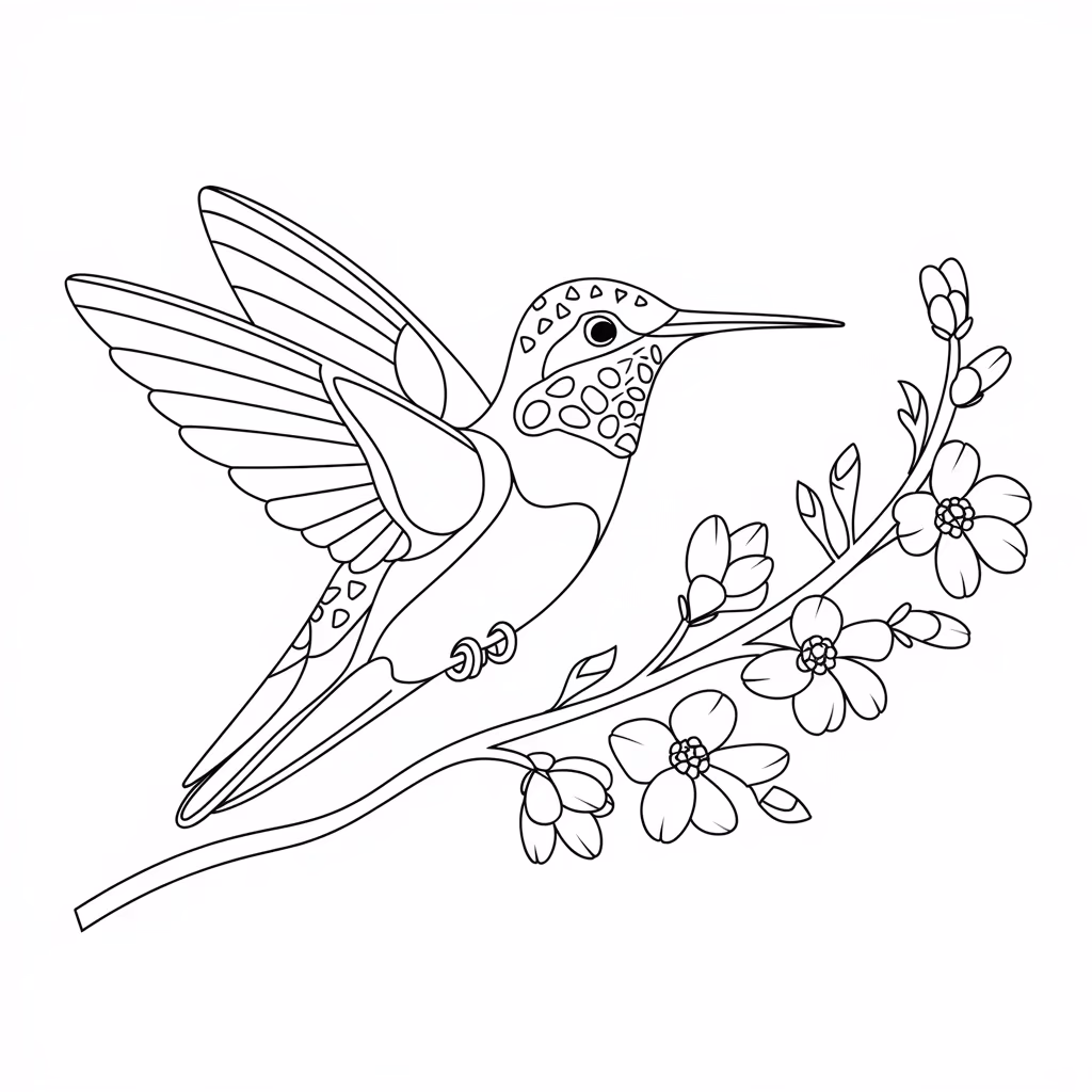 Beijaflor para colorir — desenho para imprimir
