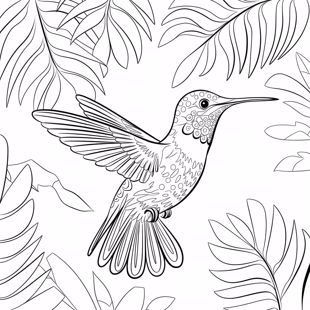 Beijaflor para colorir — desenho para imprimir