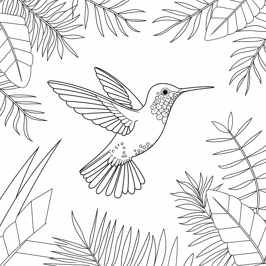 Beijaflor para colorir — desenho para imprimir