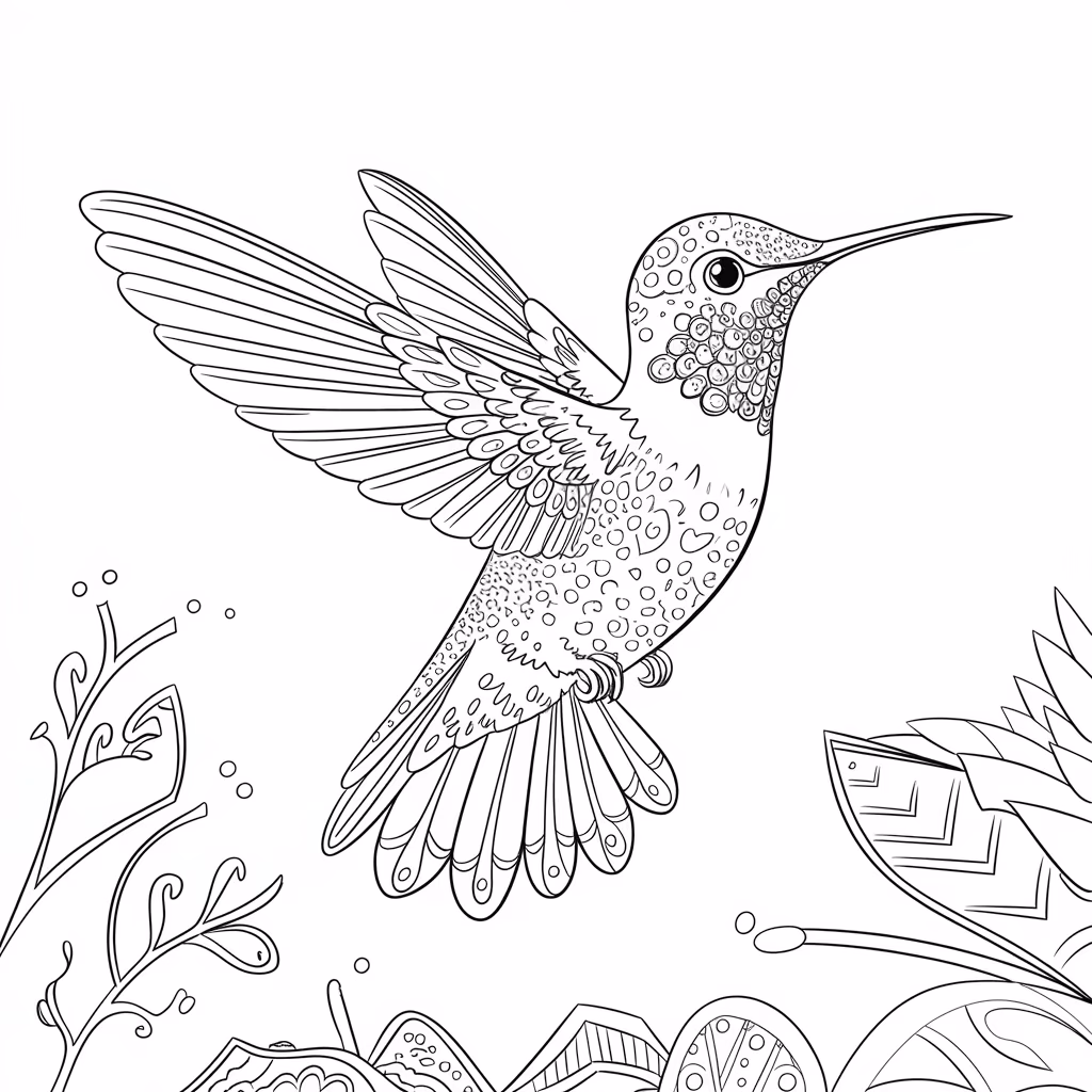 Beijaflor para colorir — desenho para imprimir