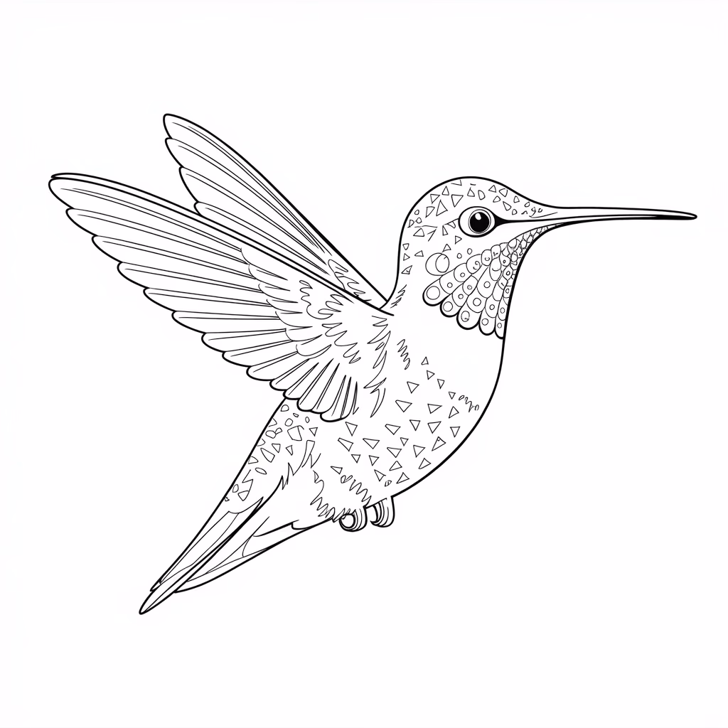 Beijaflor para colorir — desenho para imprimir