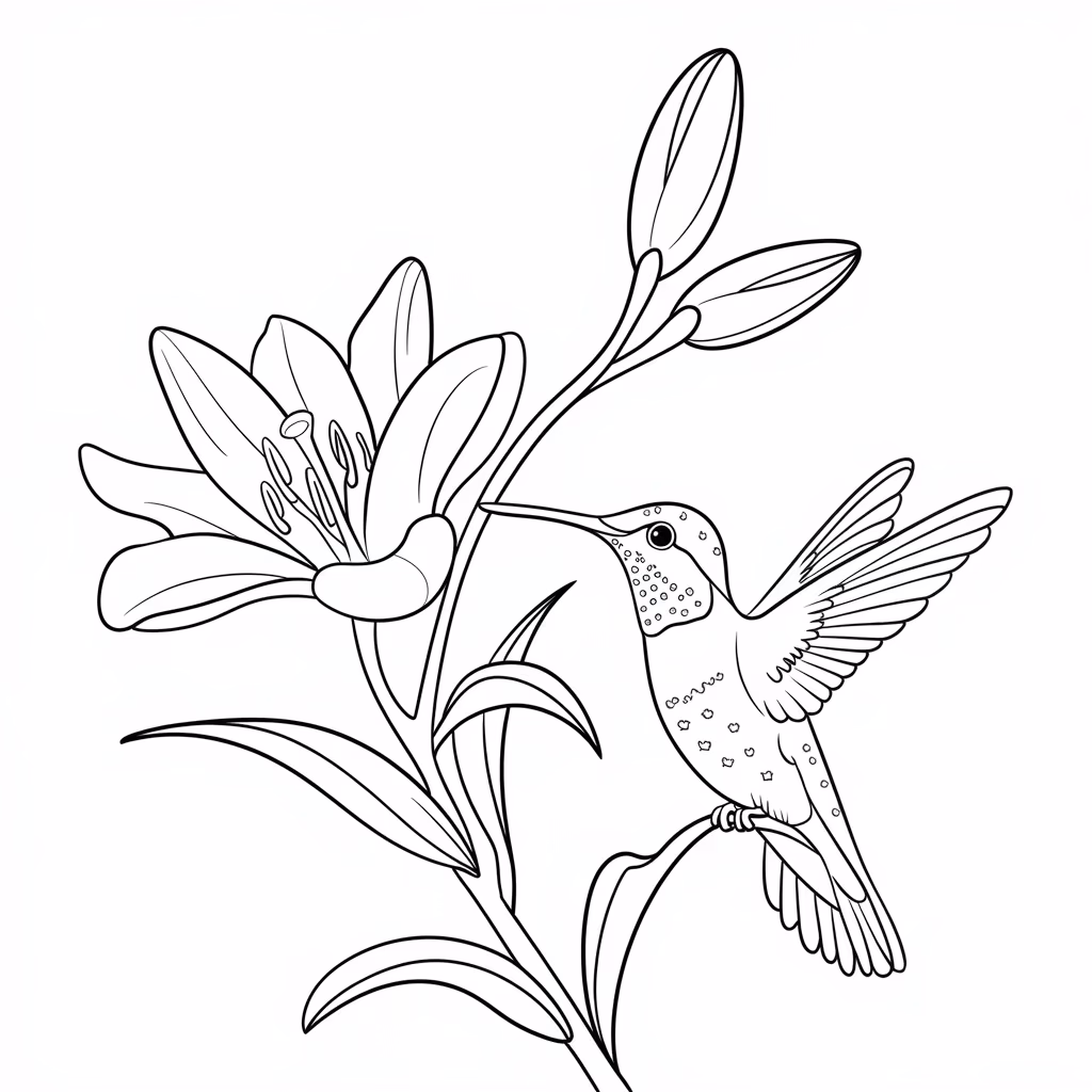 Beijaflor para colorir — desenho para imprimir
