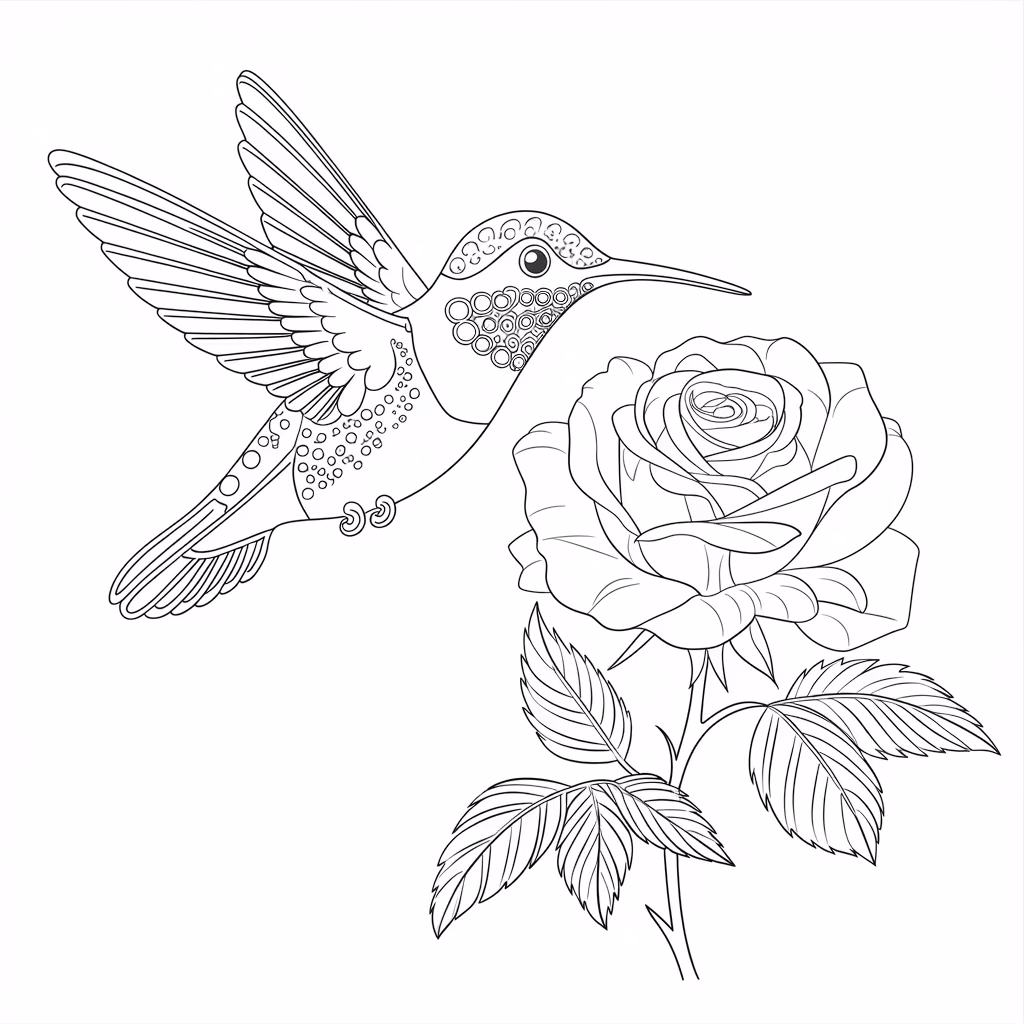 Beijaflor para colorir — desenho para imprimir