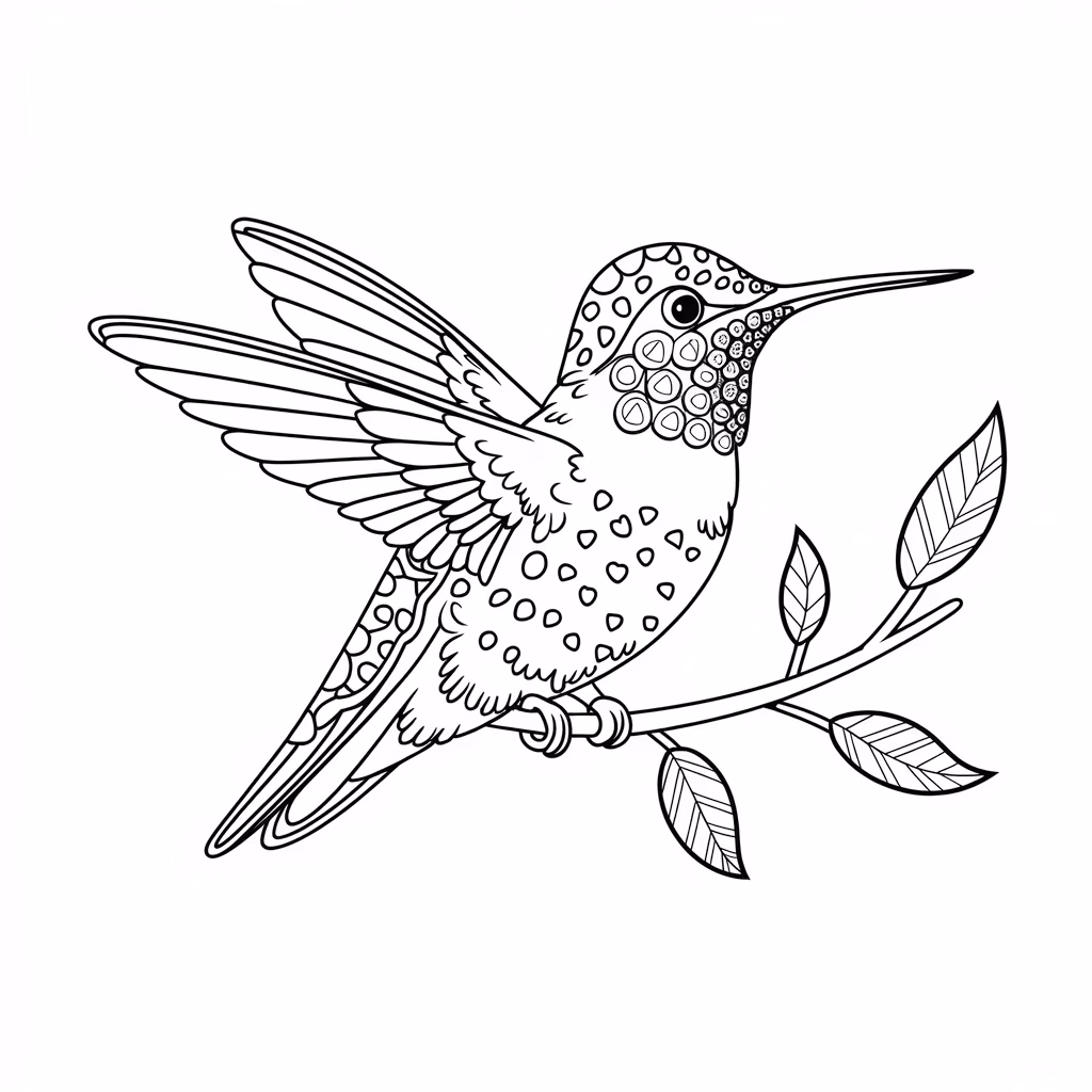 Beijaflor para colorir — desenho para imprimir