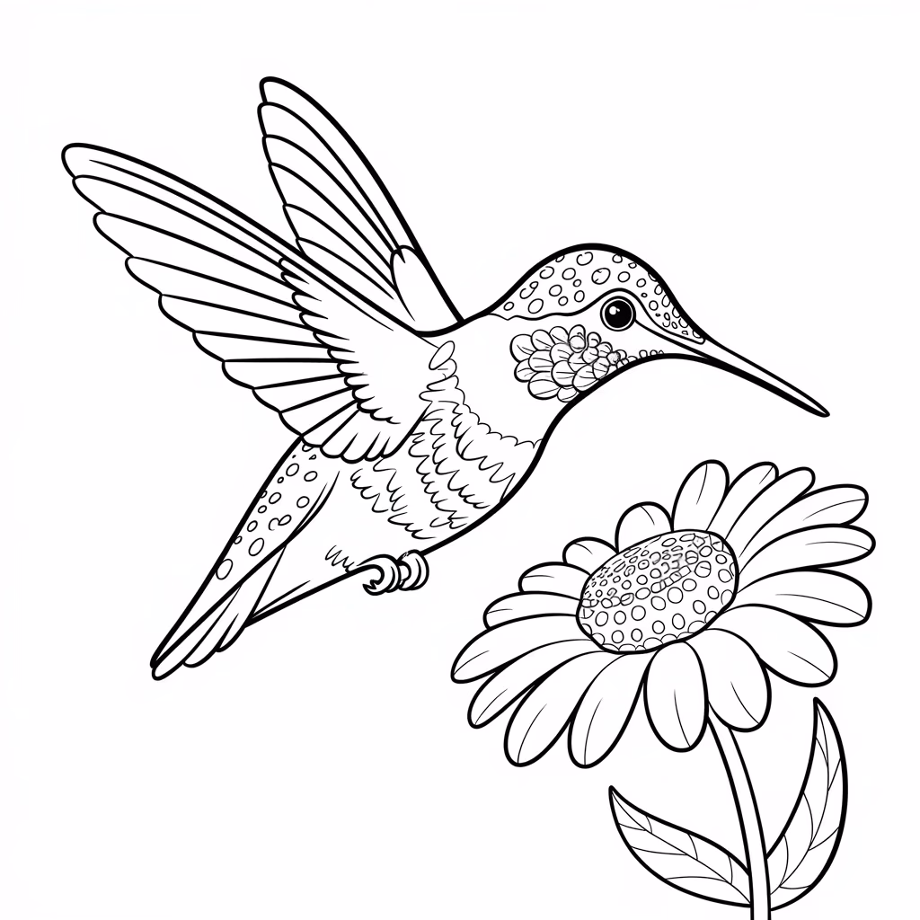 Beijaflor para colorir — desenho para imprimir