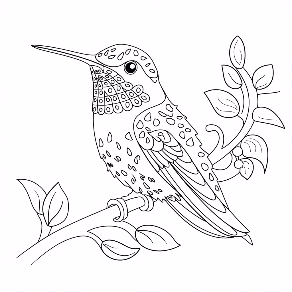 Beijaflor para colorir — desenho para imprimir