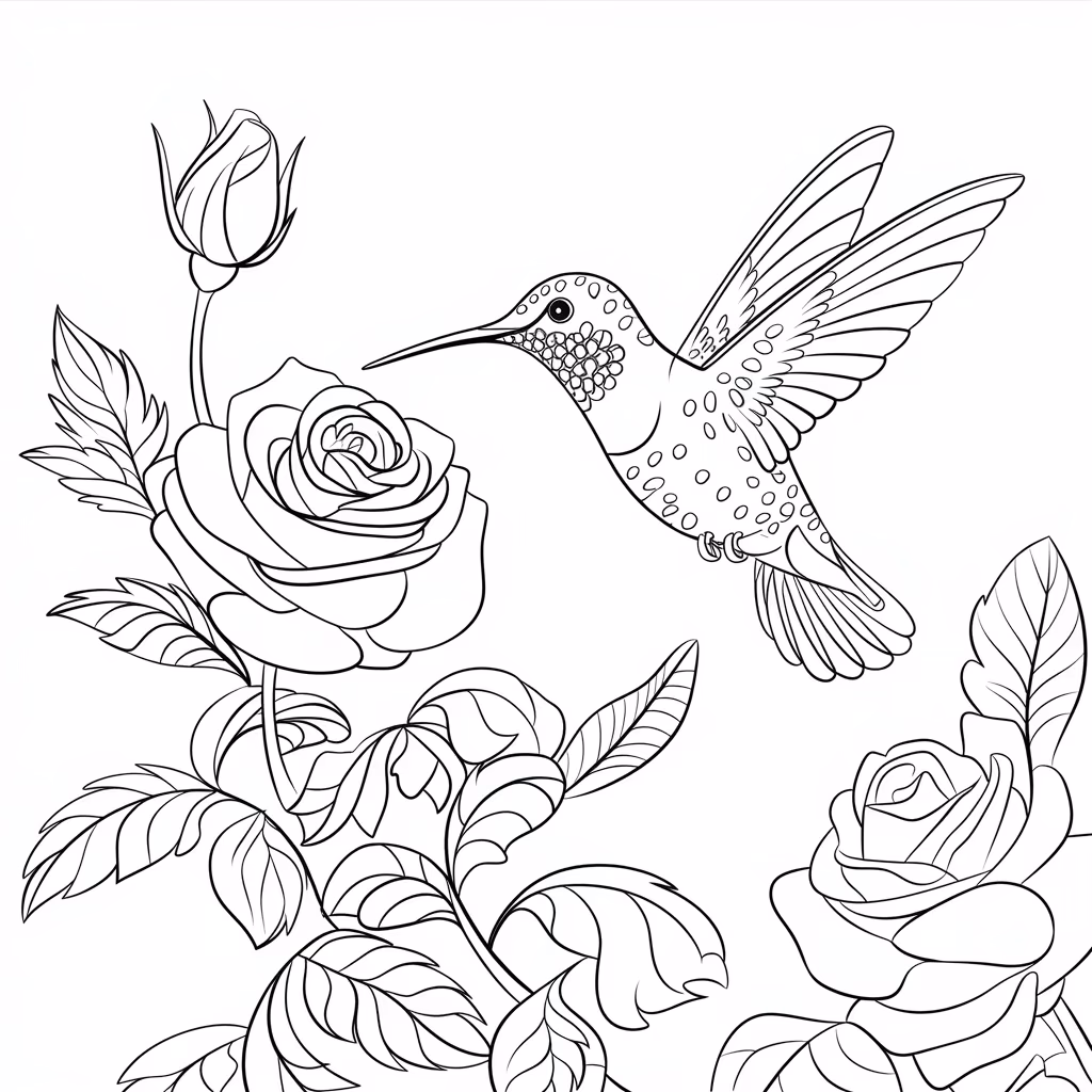 Beijaflor para colorir — desenho para imprimir