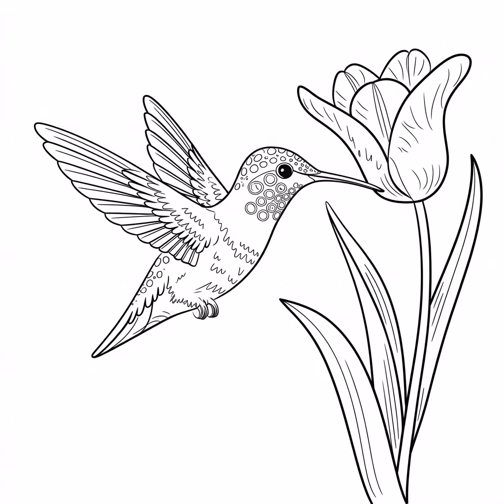 Beijaflor para colorir — desenho para imprimir