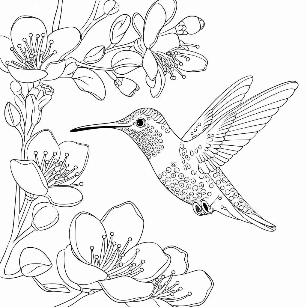 Beijaflor para colorir — desenho para imprimir