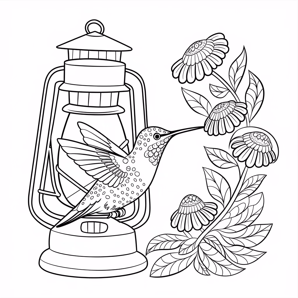 Beijaflor para colorir — desenho para imprimir