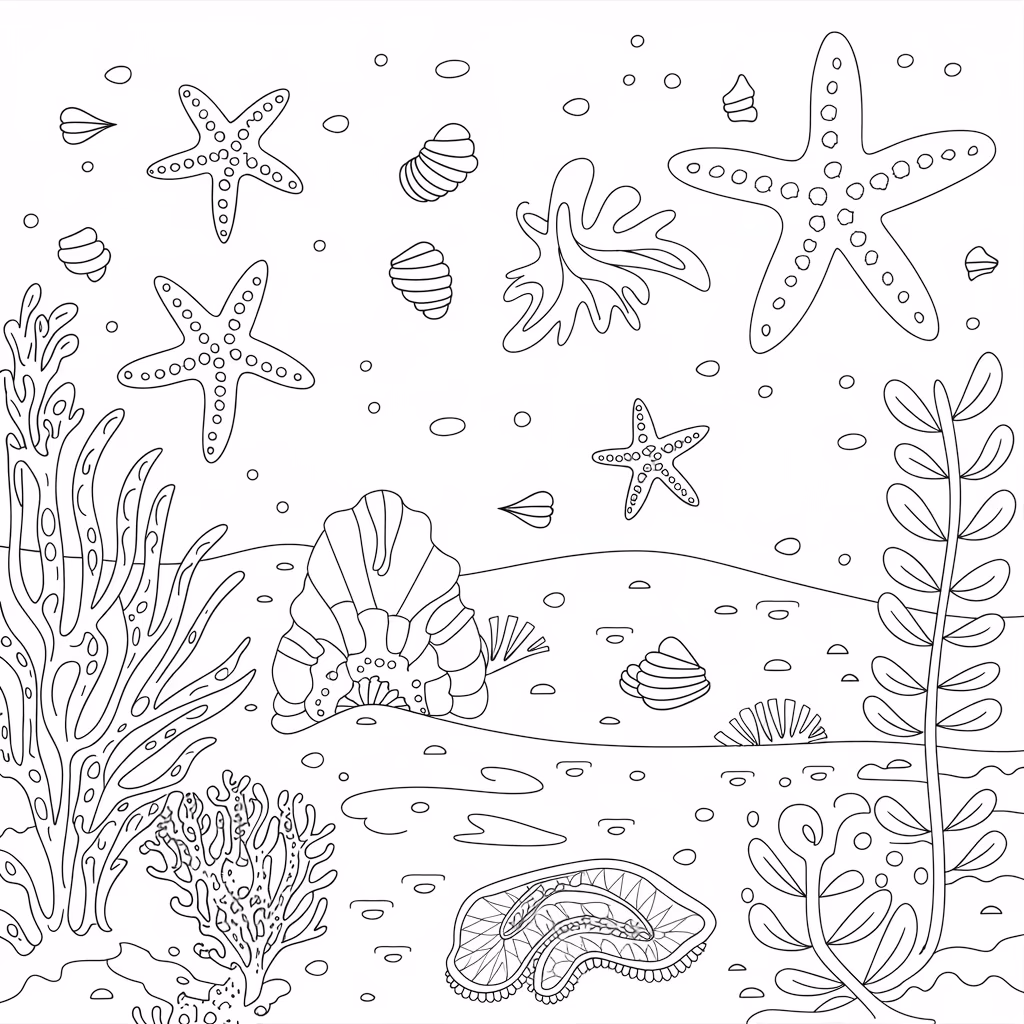 Fundo do mar para colorir — desenho para imprimir