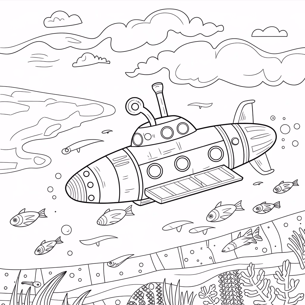 Fundo do mar para colorir — desenho para imprimir