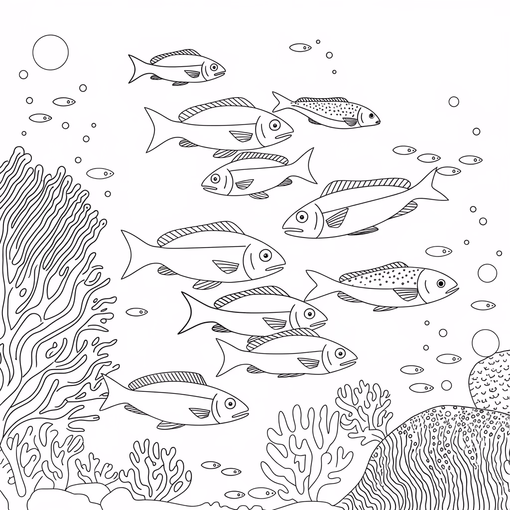 Fundo do mar para colorir — desenho para imprimir