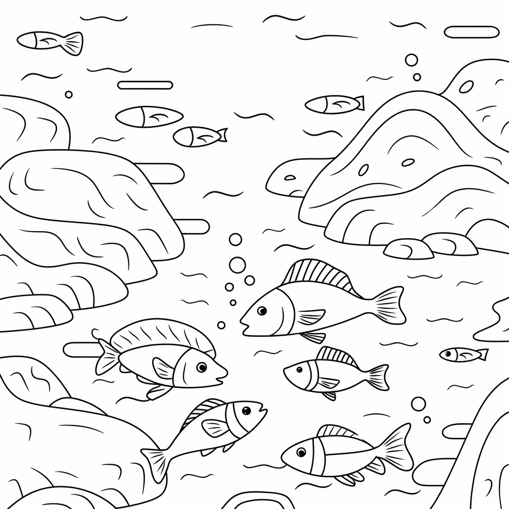 Fundo do mar para colorir — desenho para imprimir