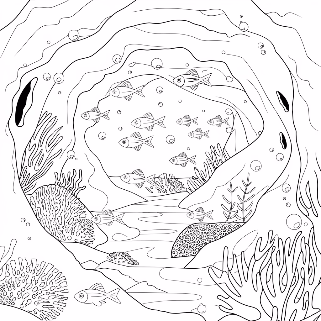 Fundo do mar para colorir — desenho para imprimir