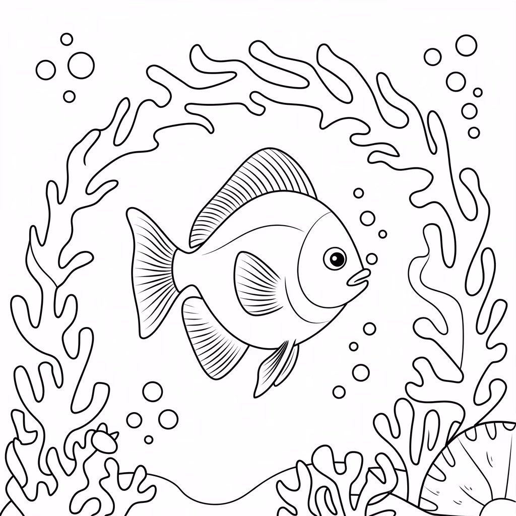 Fundo do mar para colorir — desenho para imprimir