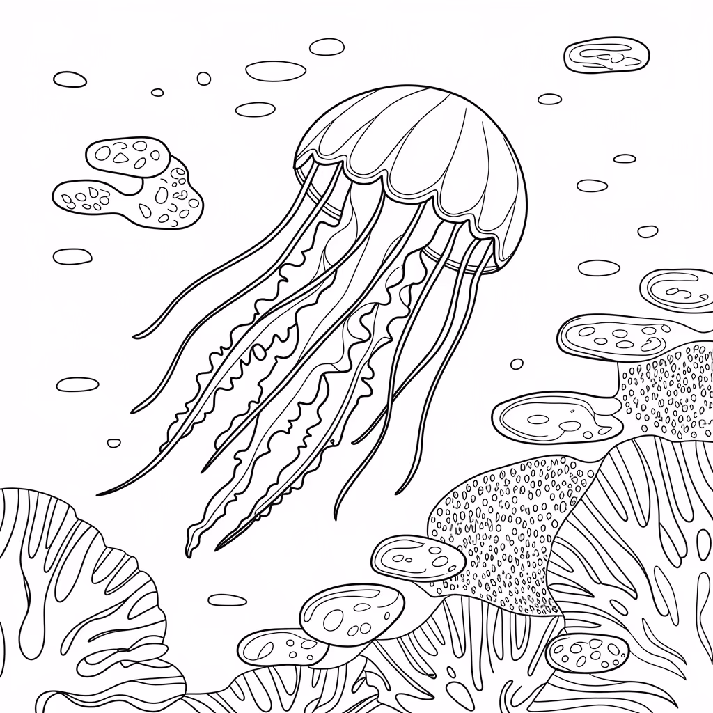 Fundo do mar para colorir — desenho para imprimir