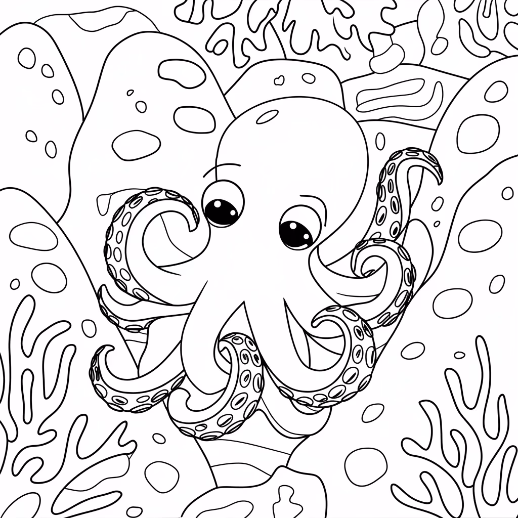 Fundo do mar para colorir — desenho para imprimir
