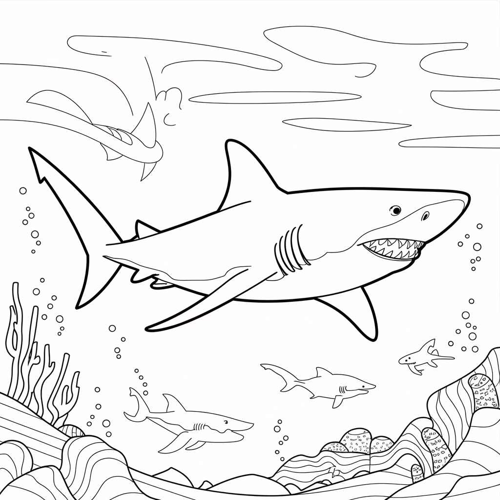 Fundo do mar para colorir — desenho para imprimir