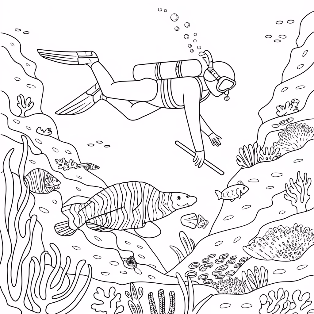 Fundo do mar para colorir — desenho para imprimir