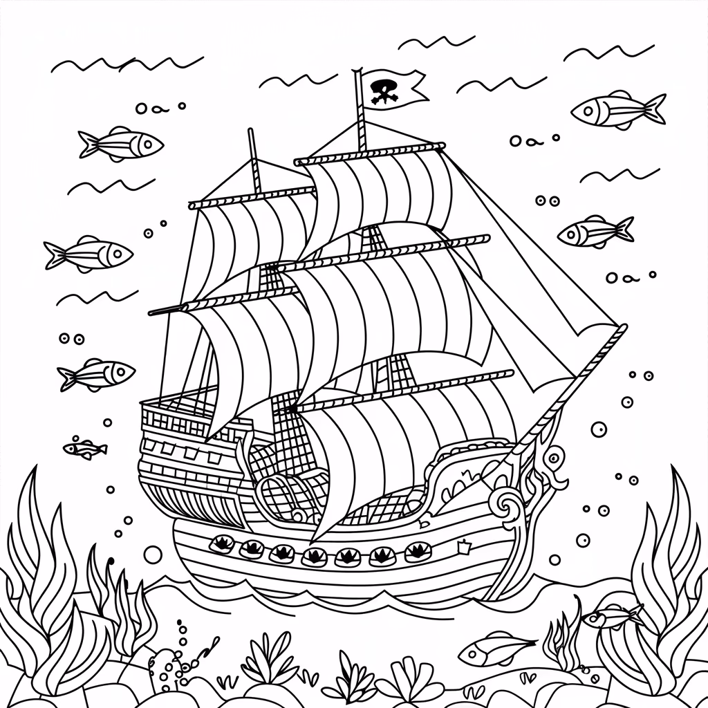 Fundo do mar para colorir — desenho para imprimir