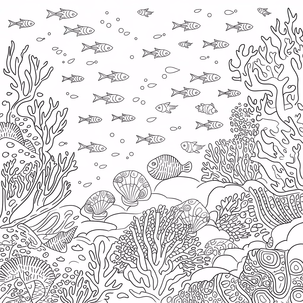 Fundo do mar para colorir — desenho para imprimir