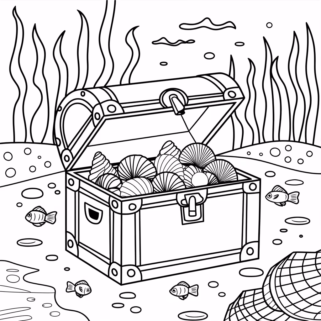 Fundo do mar para colorir — desenho para imprimir