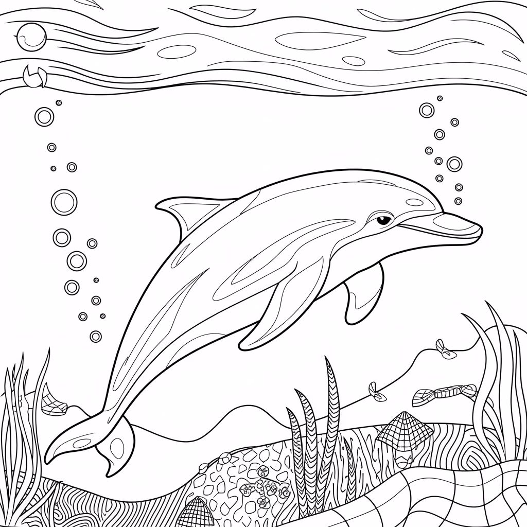 Fundo do mar para colorir — desenho para imprimir