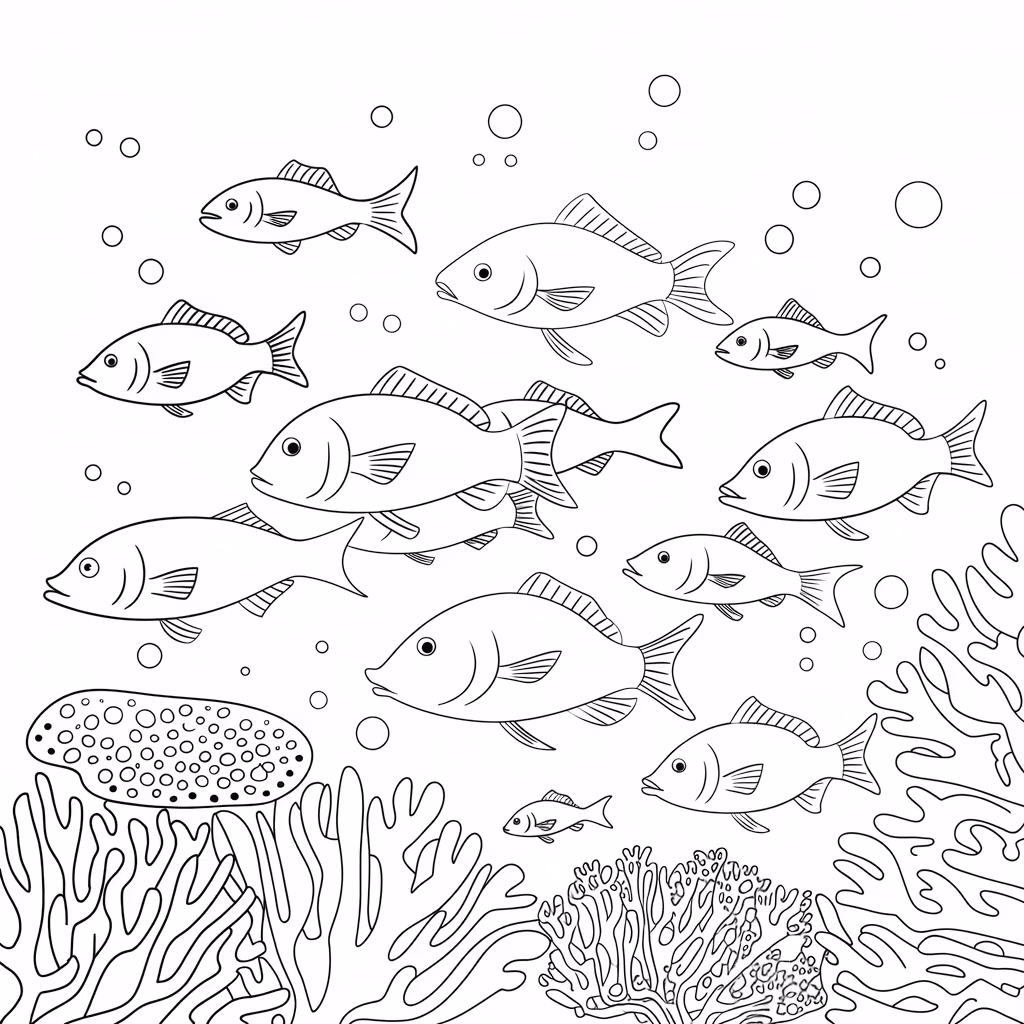 Fundo do mar para colorir — desenho para imprimir