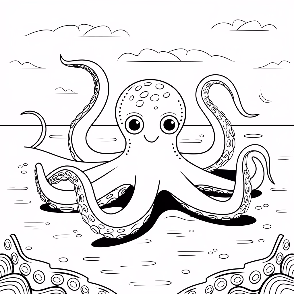 Fundo do mar para colorir — desenho para imprimir