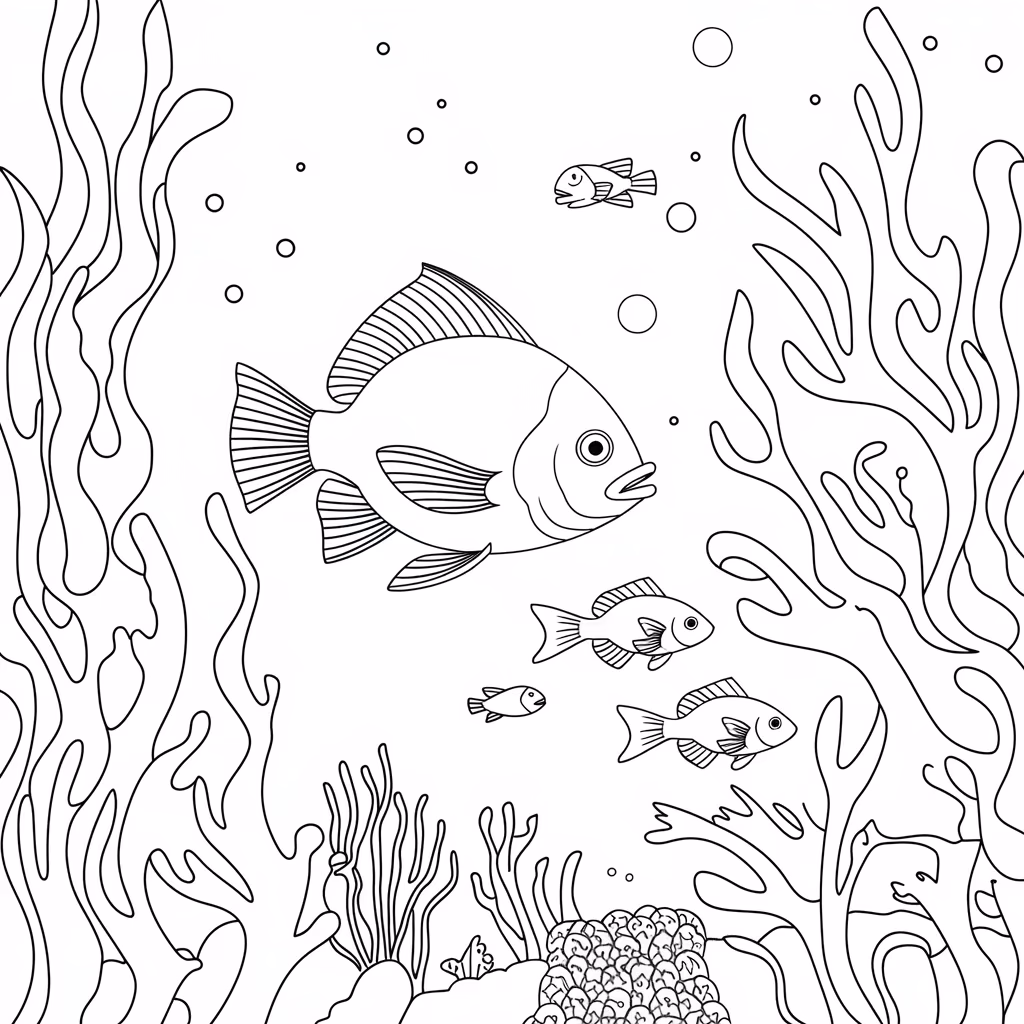 Fundo do mar para colorir — desenho para imprimir