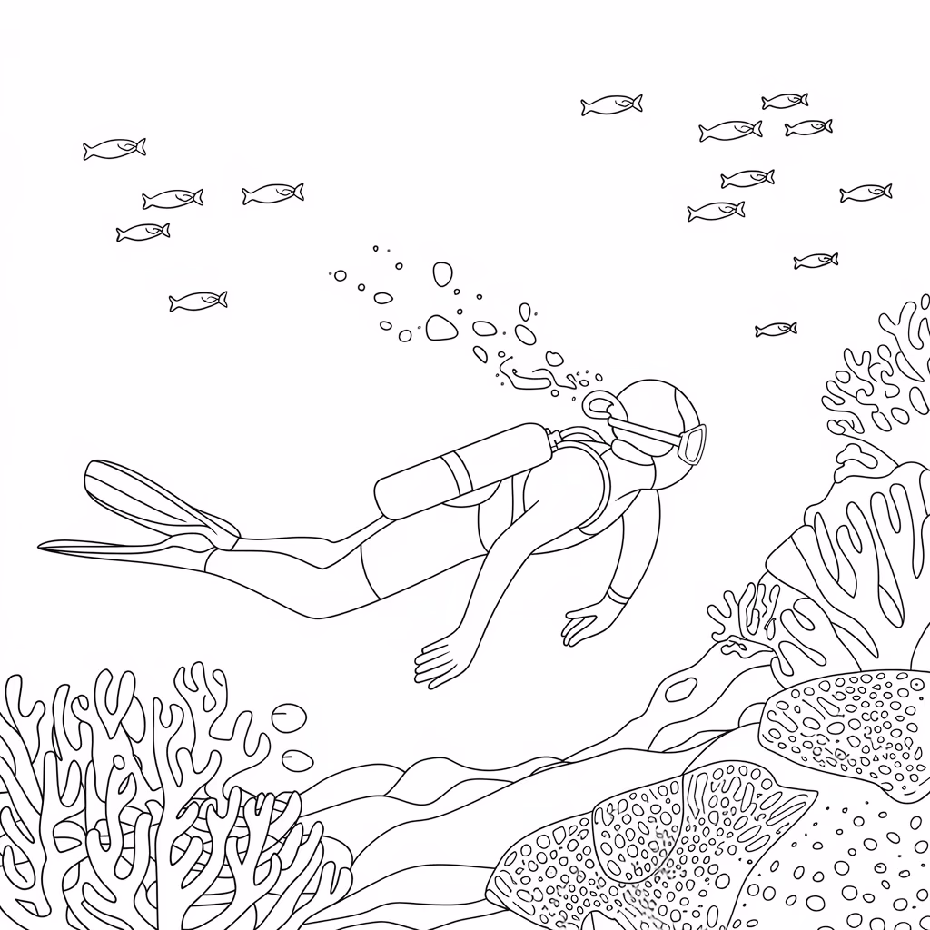 Fundo do mar para colorir — desenho para imprimir