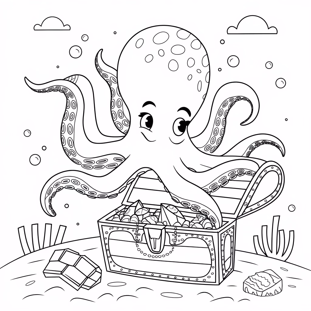 Fundo do mar para colorir — desenho para imprimir