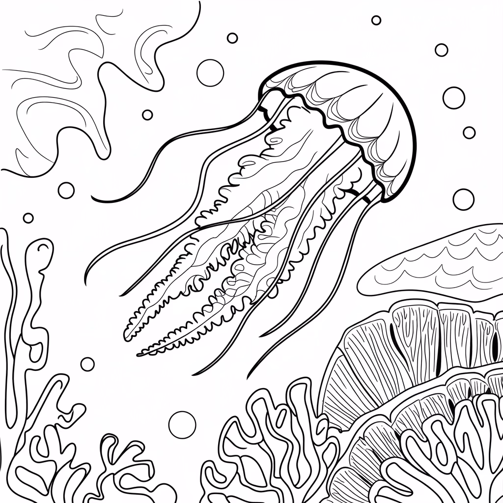 Fundo do mar para colorir — desenho para imprimir